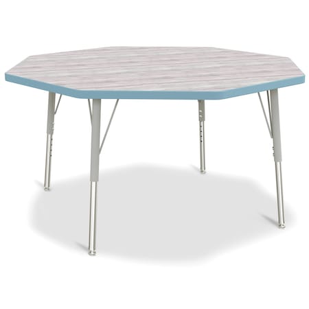 Jonti-Craft Berries Octagon Activity Table, 48 in. x 48 in., E-height, Driftwood Gray/Coastal Blue/Gray 6428JCE452